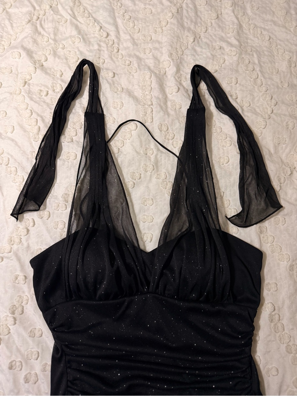 Black Y2K Halter Glitter Fairy Dress [Small] - Picture 7 of 16
